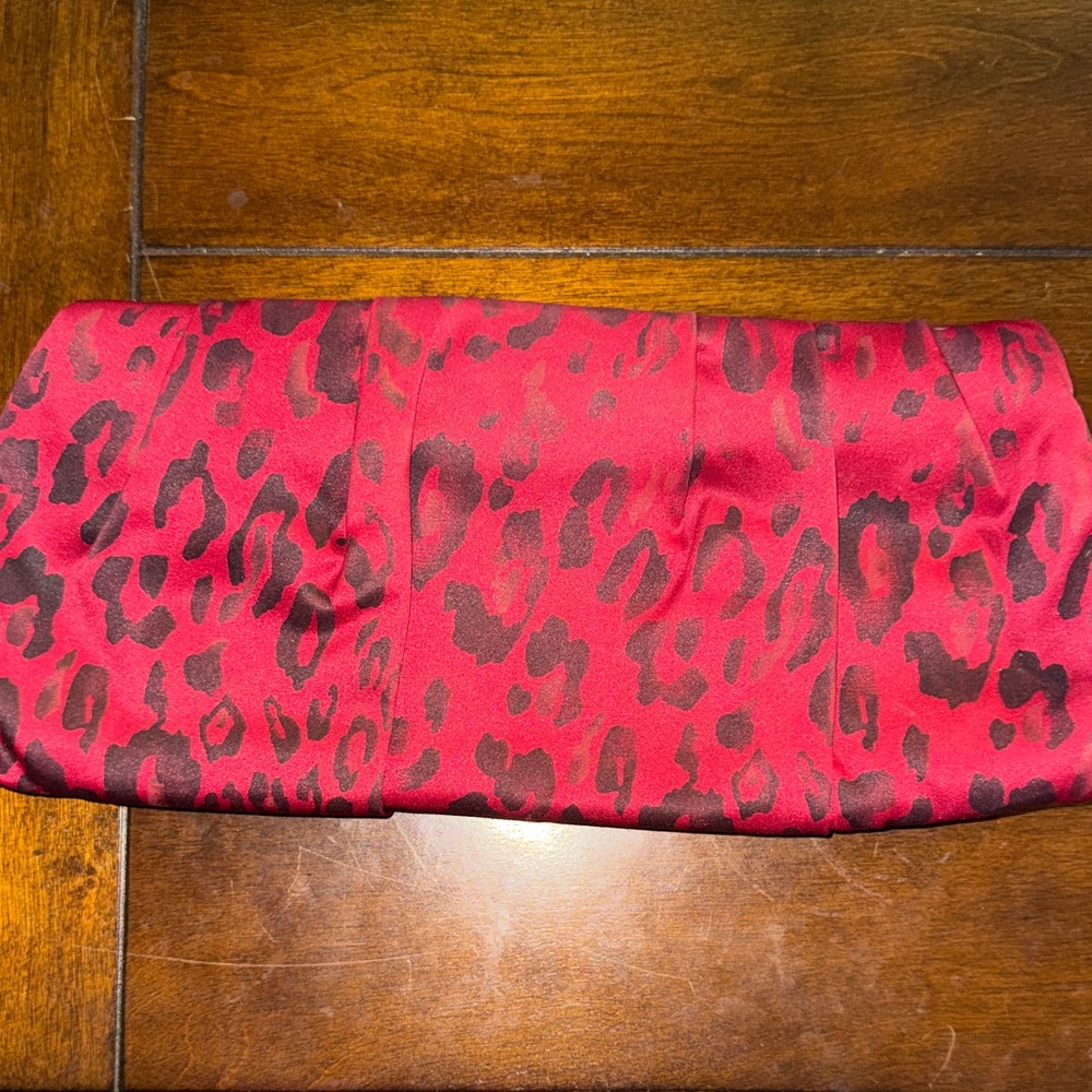 Express Red and Black Patterned Clutch